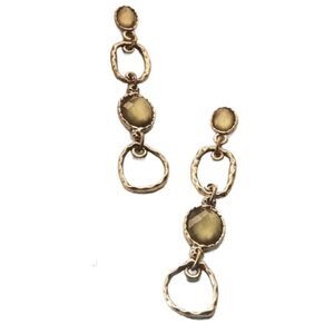 Lia Sophia “Pistachio” Earrings w/Green Oval Gems & Antiqued Goldtone